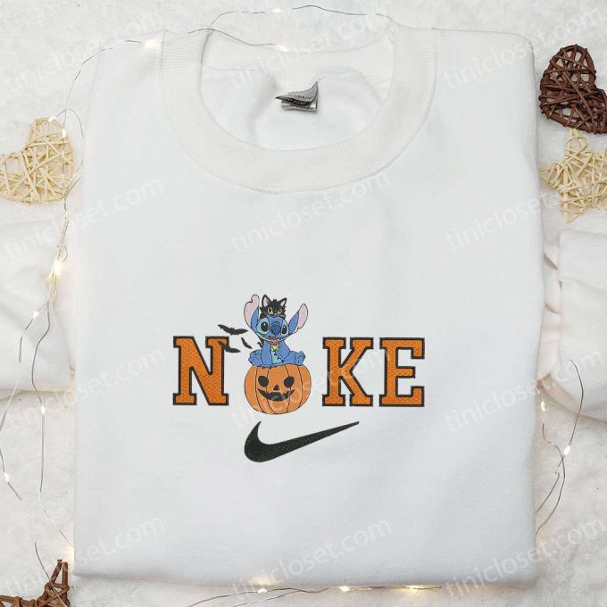 Nike x Halloween Pumpkin Stitch Embroidered Hoodie: Disney Sweatshirt Perfect Gifts for Halloween Lovers