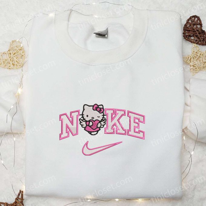 Nike x Hello Kitty Angel Shirt & Valentine s Day Hoodie: Perfect Gift Ideas Embroidered with Pink Heart