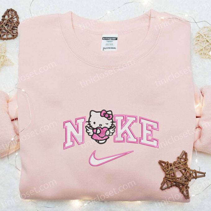 Nike x Hello Kitty Angel Shirt & Valentine s Day Hoodie: Perfect Gift Ideas Embroidered with Pink Heart