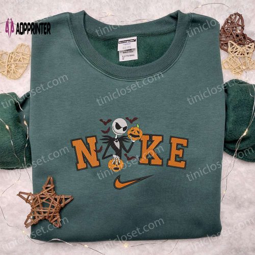 Nike x Jack Skellington Pumpkin Halloween Embroidered Hoodie & T-shirt: The Nightmare Before Christmas Inspired Apparel