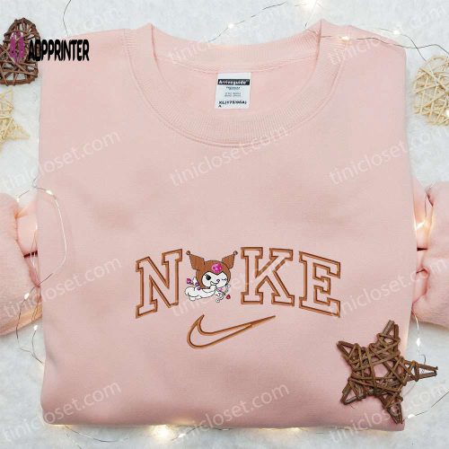 Nike x Kuromi Cupid Sweatshirt & Hello Kitty Cartoon Shirt: Perfect Gift with Embroidered Designs