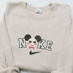 Nike x Mickey Jigsaw Stitch Embroidered Shirt: Disney Halloween & Nike Inspired Design