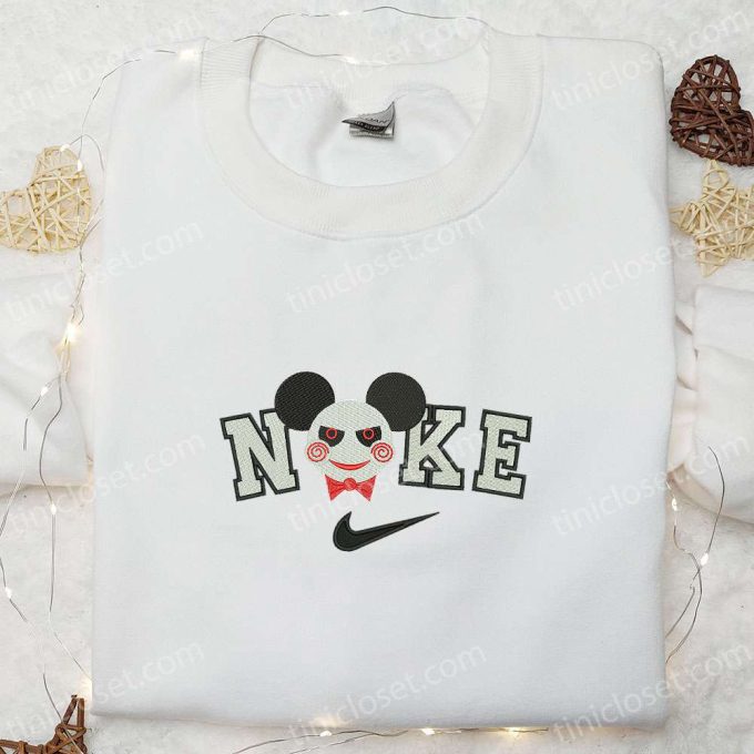 Nike x Mickey Jigsaw Stitch Embroidered Shirt: Disney Halloween & Nike Inspired Design