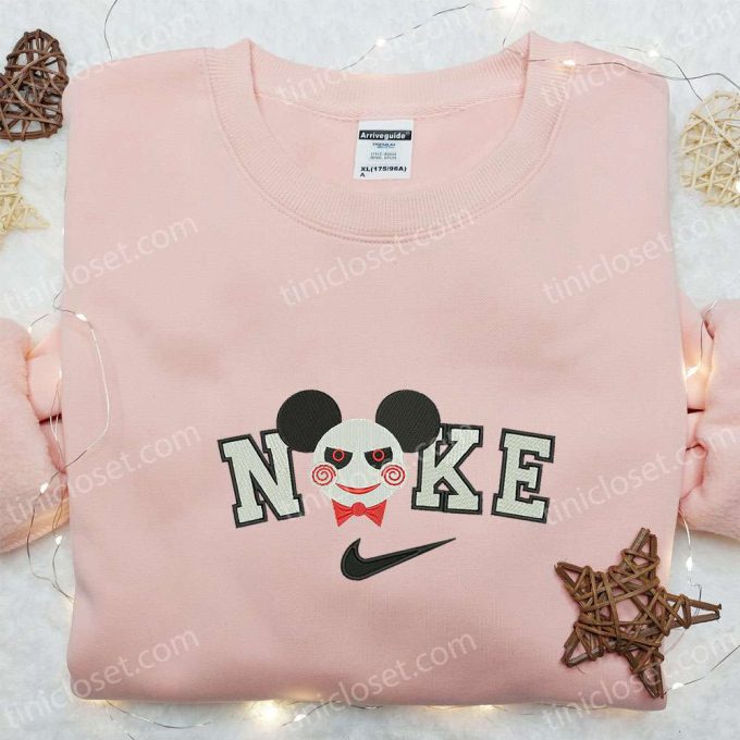 Nike x Mickey Jigsaw Stitch Embroidered Shirt: Disney Halloween & Nike Inspired Design