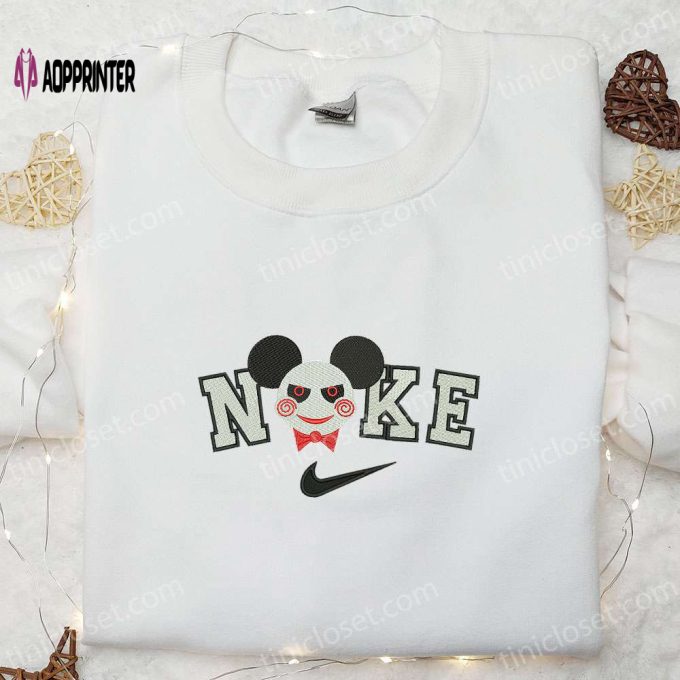 Nike x Mickey Jigsaw Stitch Embroidered Shirt: Disney Halloween & Nike Inspired Design