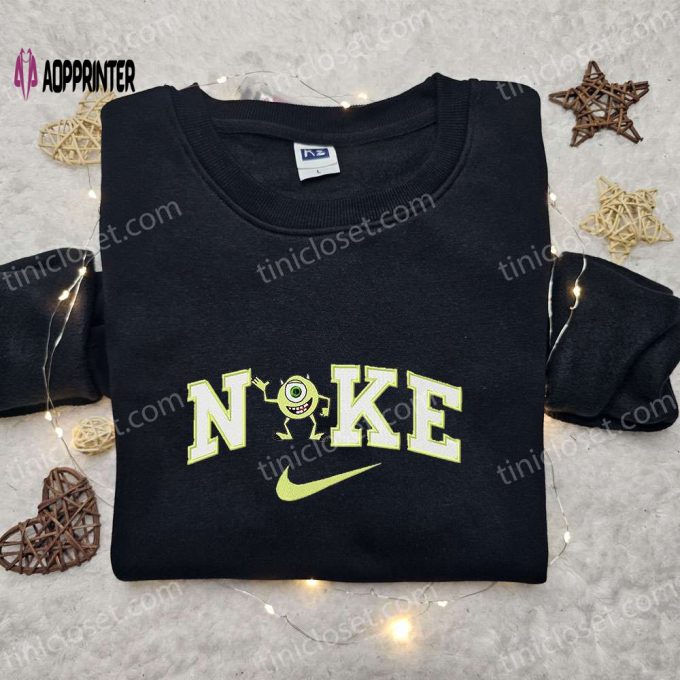 Nike x Mike Wazowski Embroidered Shirt & Disney Monsters Inc Sweatshirt: Perfect Family Gifts