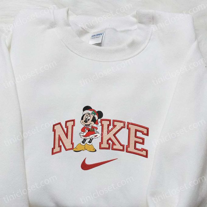 Nike x Minnie Mouse Christmas Embroidered Sweatshirt – Walt Disney Shirt Best Gift Ideas