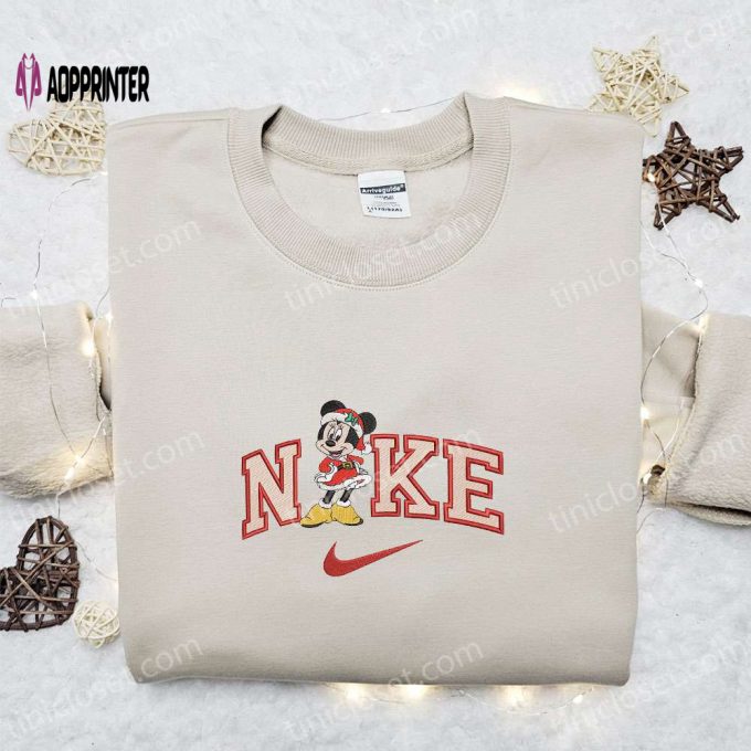 Nike x Minnie Mouse Christmas Embroidered Sweatshirt – Walt Disney Shirt Best Gift Ideas