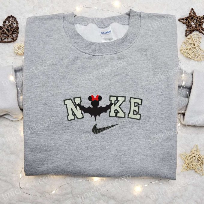 Nike x Minnie Mouse Halloween Embroidered Shirt – Disney Inspired Tee for a Spooky Nike Twist