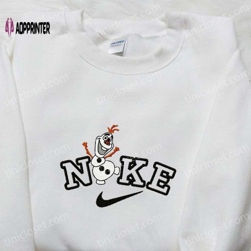 Nike x Olaf Cartoon Embroidered Hoodie Christmas Shirt Nike Inspired T-shirt