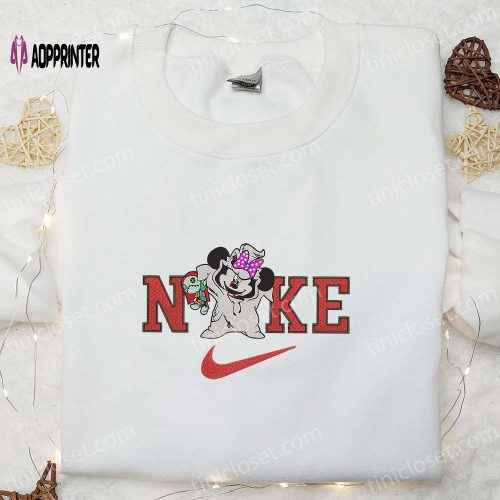 Stitch x Nike Cartoon Embroidered Sweatshirt – Nike Inspired Hoodie Perfect Family Gift