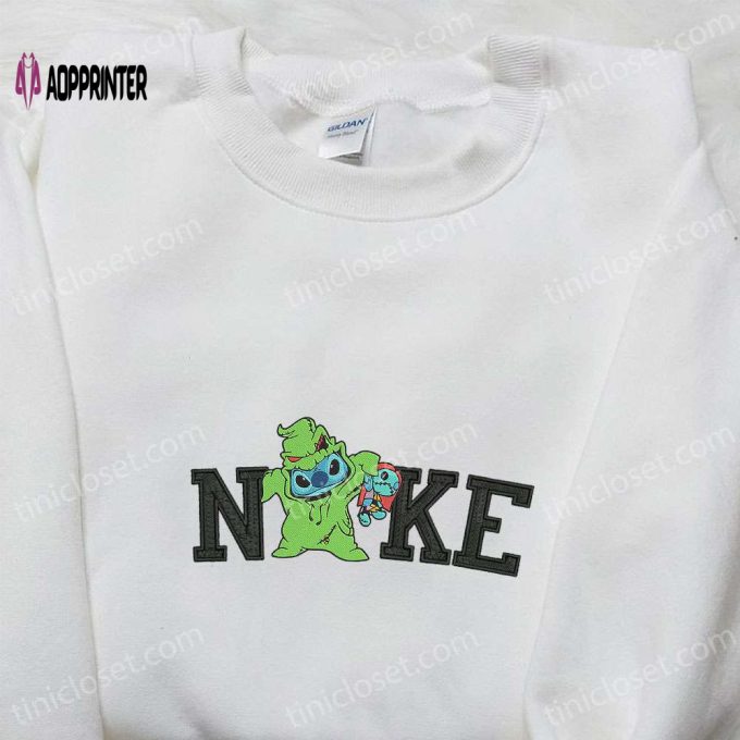 Nike x Oogie Boogie Stitch Embroidered Shirt: Best Family Gift Nike Inspired