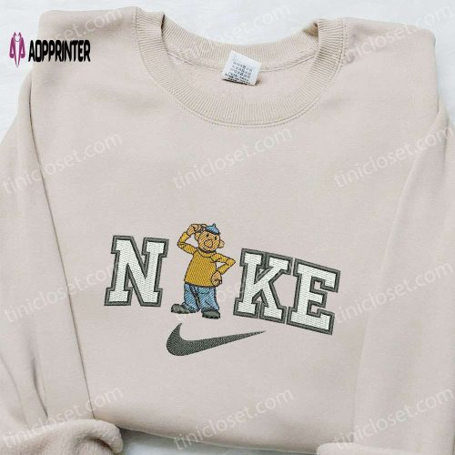 Nike x Pat Cartoon Embroidered Hoodie & Shirt: Shop Nike Inspired T-shirt with Pat and Mat Embroidery