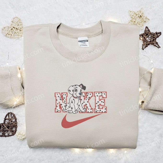 Nike x Patch Dog Embroidered Sweatshirt: Disney 101 Dalmatians Shirt Perfect Gift