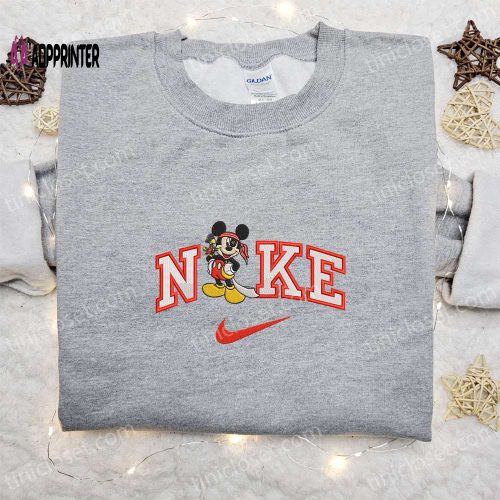 Nike x Disney Characters Embroidered T-shirt: Pirate Cruise Mickey & Nike Inspired Design