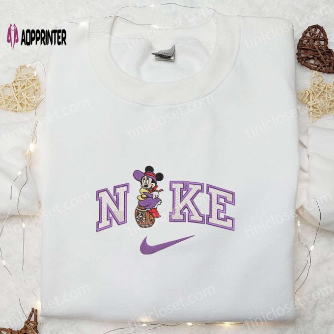 Disney Characters Embroidered T-shirt Nike x Pirate Cruise Minnie Custom Nike Tee