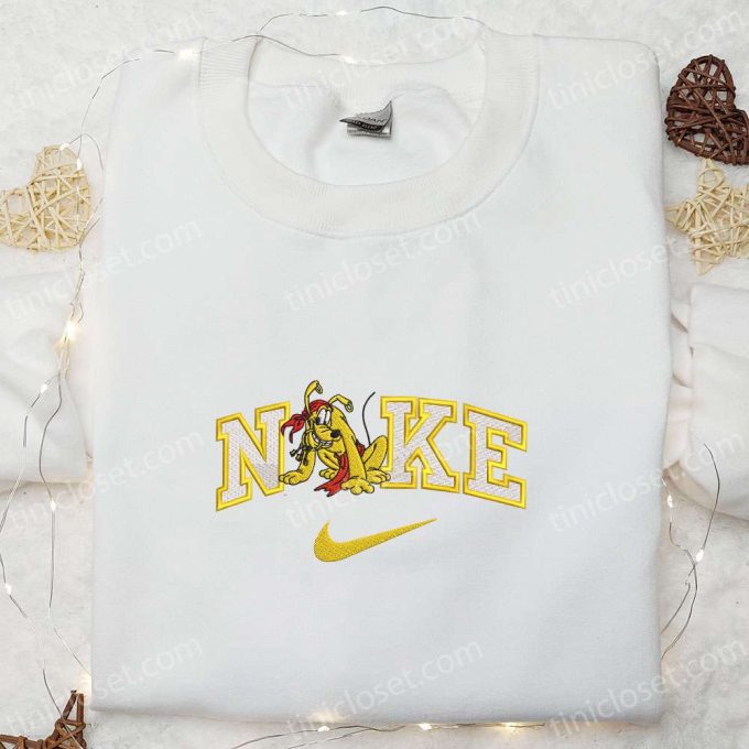 Disney Characters Embroidered T-shirt Nike x Pirate Cruise Pluto Custom Nike Tee