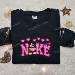 Nike x Retro Mickey Hearts Embroidered Sweatshirt: Disney Characters Valentine Shirt