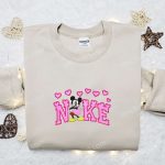 Nike x Retro Mickey Hearts Embroidered Sweatshirt: Disney Characters Valentine Shirt