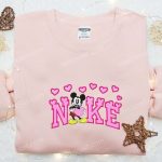 Nike x Retro Mickey Hearts Embroidered Sweatshirt: Disney Characters Valentine Shirt