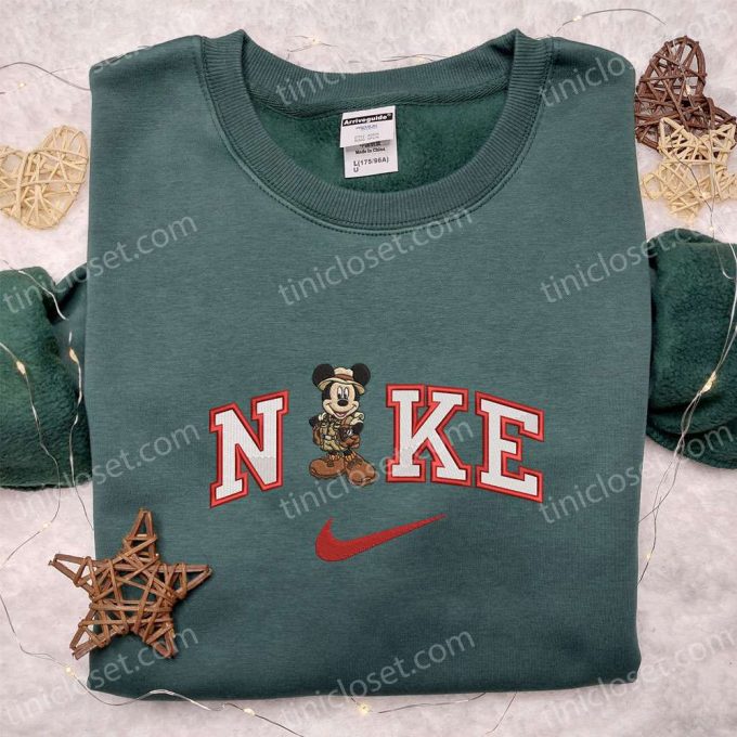 Nike x Safari Mickey Sweatshirt: Disney Characters Embroidered Shirt – Unique Nike Inspired Design