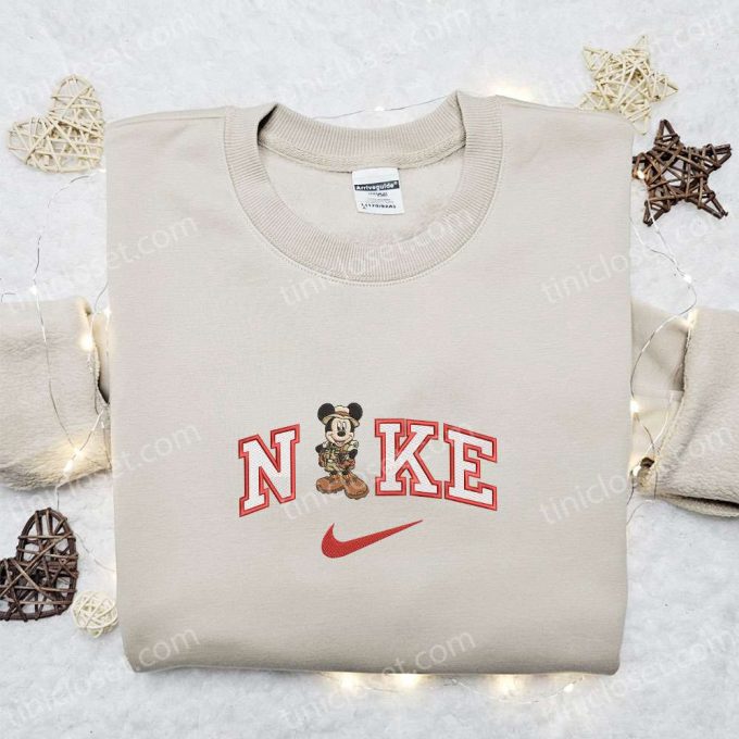 Nike x Safari Mickey Sweatshirt: Disney Characters Embroidered Shirt – Unique Nike Inspired Design