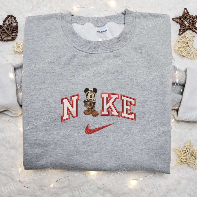 Nike x Safari Mickey Sweatshirt: Disney Characters Embroidered Shirt – Unique Nike Inspired Design