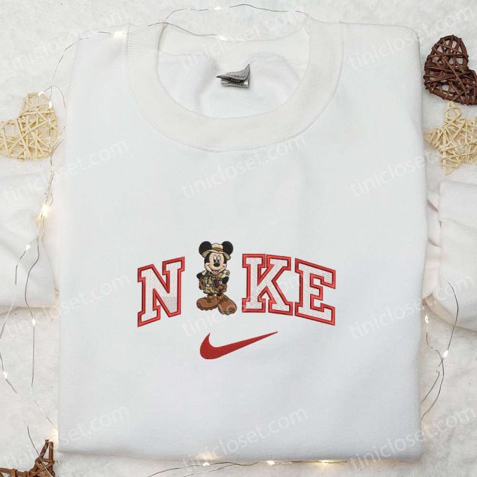 Nike x Safari Mickey Sweatshirt: Disney Characters Embroidered Shirt – Unique Nike Inspired Design