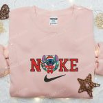 Nike x Santa Stitch Christmas Wreath Embroidered Sweatshirt: Best Gift Idea Nike Inspired