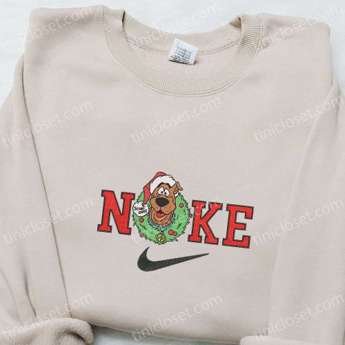 Nike x Scooby Doo Christmas Wreath Sweatshirt: Best Gift Idea Nike Inspired Embroidery