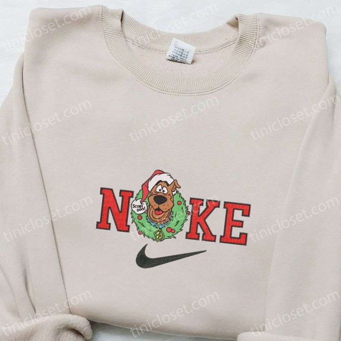 Nike x Scooby Doo Christmas Wreath Sweatshirt: Best Gift Idea Nike Inspired Embroidery