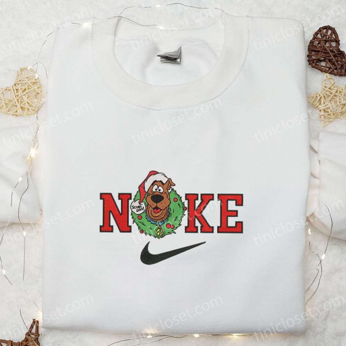 Nike x Scooby Doo Christmas Wreath Sweatshirt: Best Gift Idea Nike Inspired Embroidery