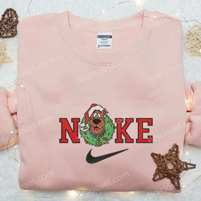 Nike x Scooby Doo Christmas Wreath Sweatshirt: Best Gift Idea Nike Inspired Embroidery