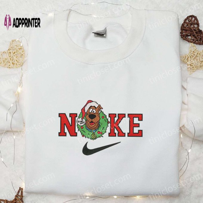 Nike x Scooby Doo Christmas Wreath Sweatshirt: Best Gift Idea Nike Inspired Embroidery