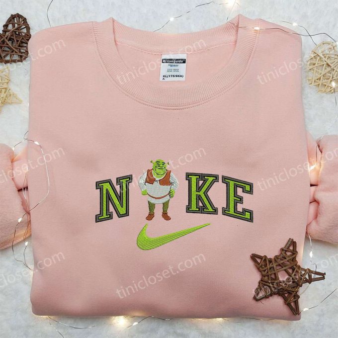 Nike x Shrek Embroidered Sweatshirt Shrek Cartoon Shirt Nike Inspired Tee