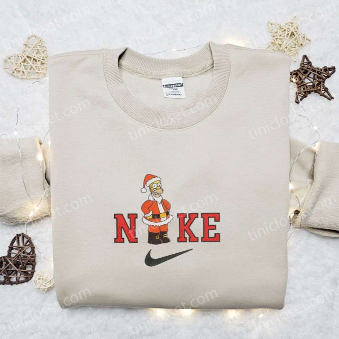 Nike x Simpson Christmas Embroidered Sweatshirt: Best Gift Idea for Nike Fans & Christmas Lovers