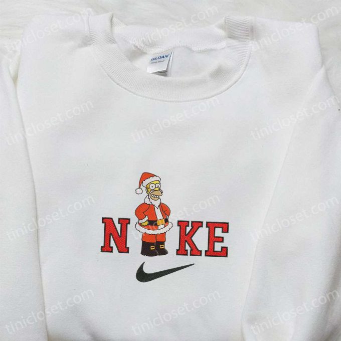 Nike x Simpson Christmas Embroidered Sweatshirt: Best Gift Idea for Nike Fans & Christmas Lovers