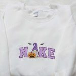 Nike x Spooky Gnome Halloween Pumpkin Embroidered Shirt – Unique & Stylish Halloween Tee