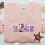 Nike x Spooky Gnome Halloween Pumpkin Embroidered Shirt – Unique & Stylish Halloween Tee