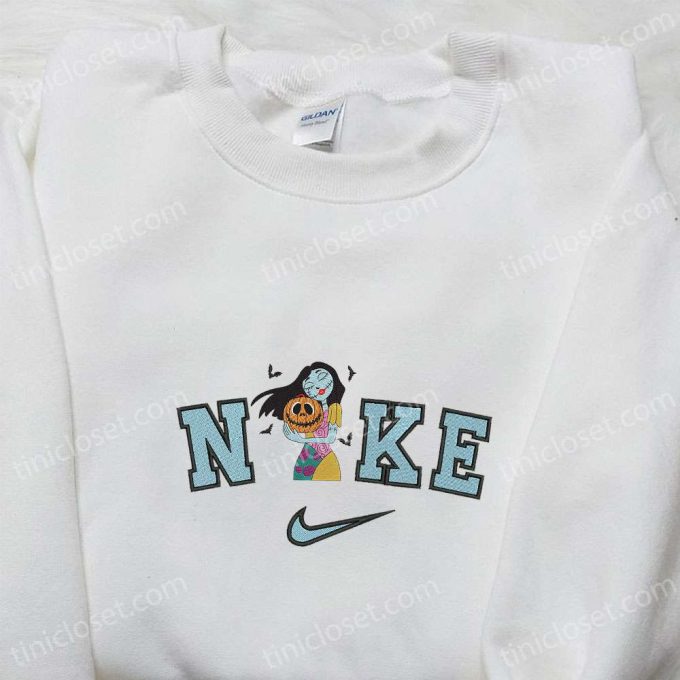 Nike x Spooky Sally Halloween Pumpkin Bats Embroidered Shirt – Nightmare Before Christmas Characters T-shirt & Sweatshirt