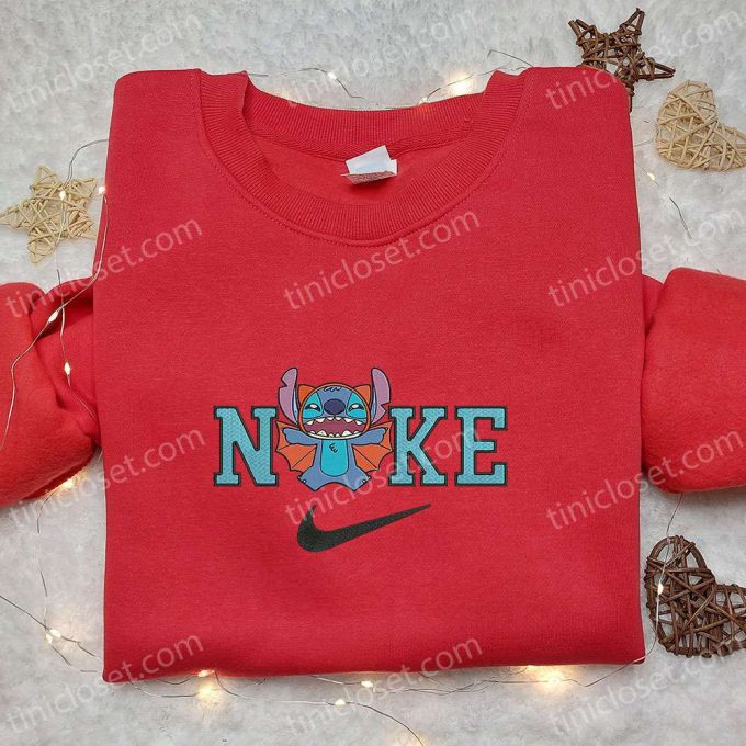 Nike x Stitch Bat Halloween Embroidered Shirt – Cute and Inspired Nike Shirt