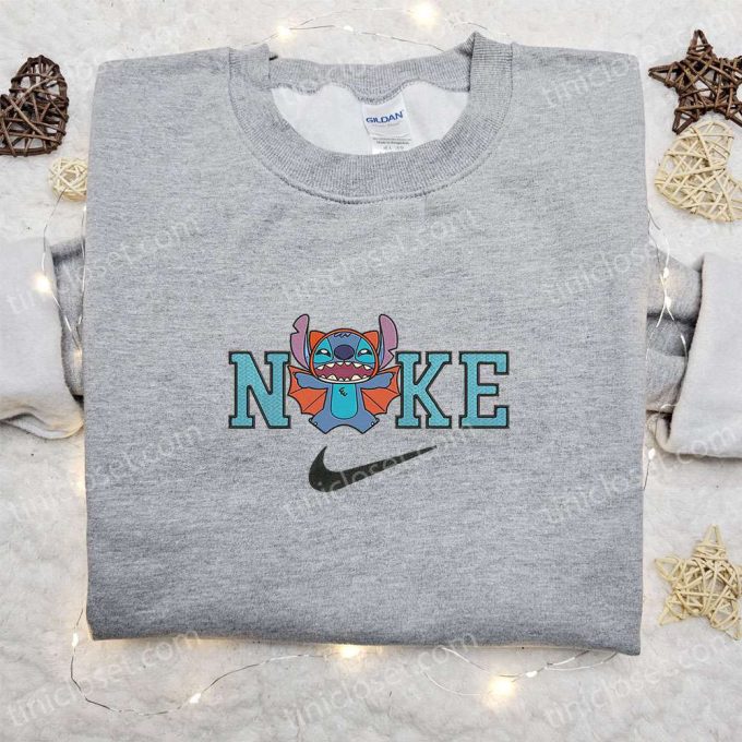 Nike x Stitch Bat Halloween Embroidered Shirt – Cute and Inspired Nike Shirt