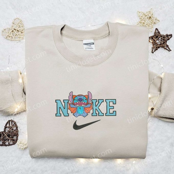 Nike x Stitch Bat Halloween Embroidered Shirt – Cute and Inspired Nike Shirt