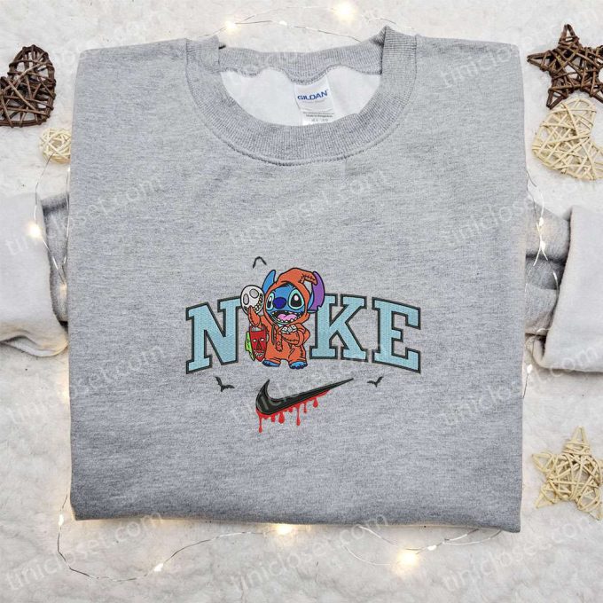 Nike x Stitch Disguise Oogie Boogie Embroidered Shirt – Halloween Sweatshirt with Disney Characters