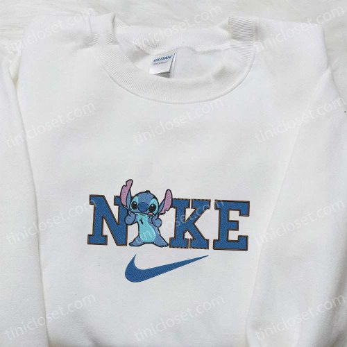 Nike x Stitch Embroidered Sweatshirt: Lilo and Stitch Hoodie Perfect Birthday Gift