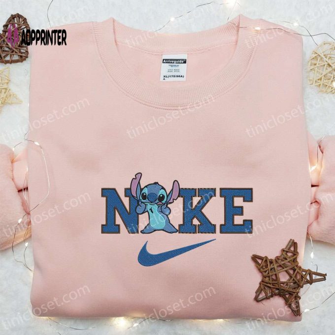 Nike x Stitch Embroidered Sweatshirt: Lilo and Stitch Hoodie Perfect Birthday Gift