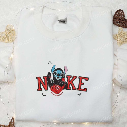 Nike x Stitch Ghostface Calling Embroidered Shirt – Funny Halloween Inspired Tee