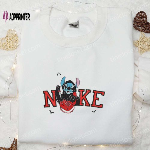 Nike x Stitch Ghostface Calling Embroidered Shirt – Funny Halloween Inspired Tee