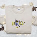 Custom Nike x Stitch Halloween Witch Embroidered Shirt: Cute and Spooky!