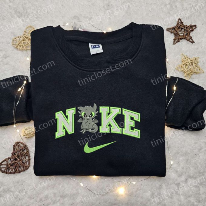 Nike x Toothless Cartoon Embroidered Sweatshirt Disney Characters Hoodie – Best Birthday Gift Ideas